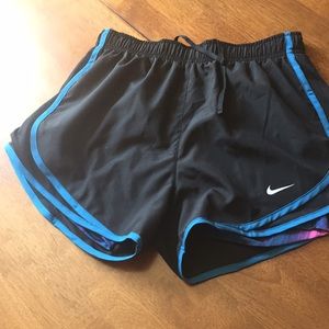Women’s Nike dri fit exercise shorts.